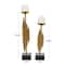 Gold Stainless Steel Vertical Pipe Stand Candle Holder Set